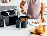 a dinner prepared with an air fryer