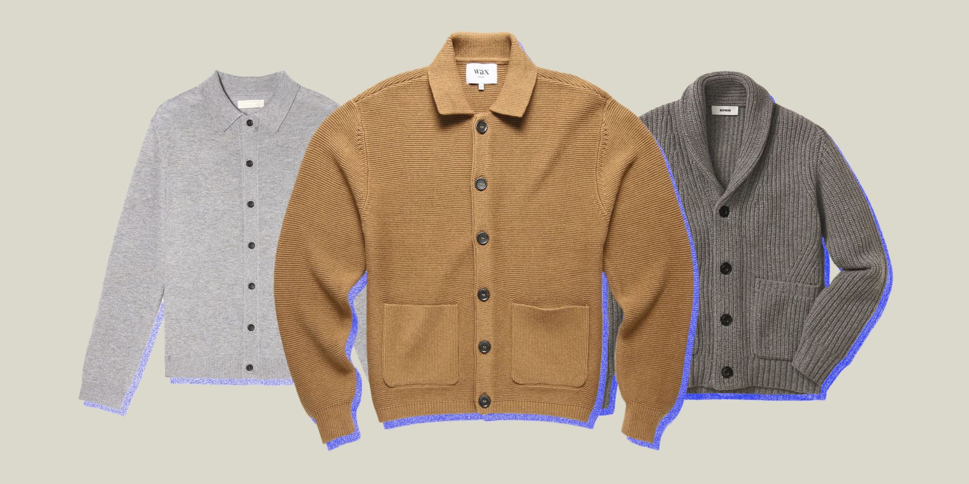 collage of three cardigans