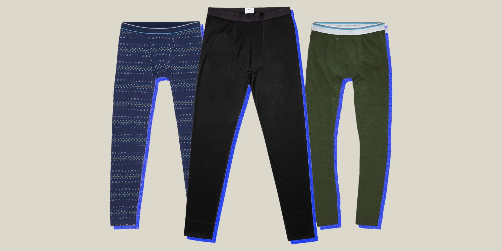 collage of long underwear