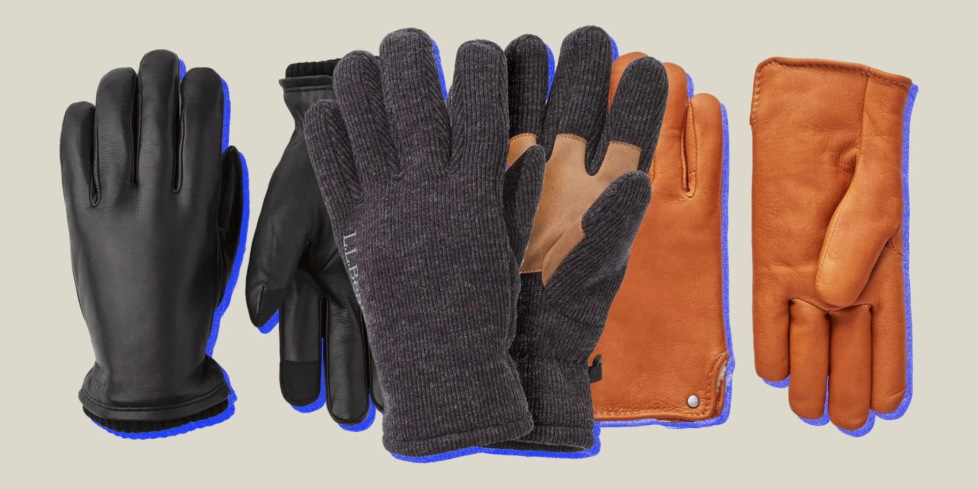 collage of three winter gloves