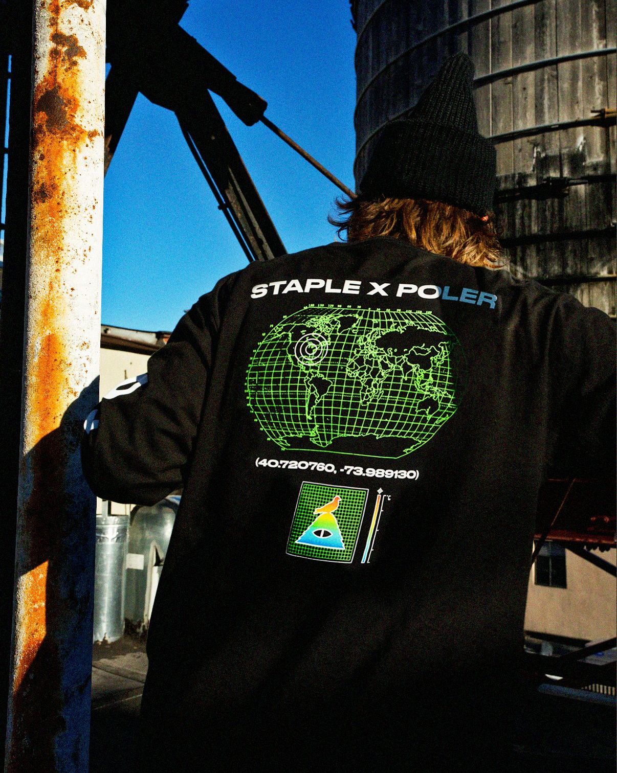 man wearing staple x poler long sleeve