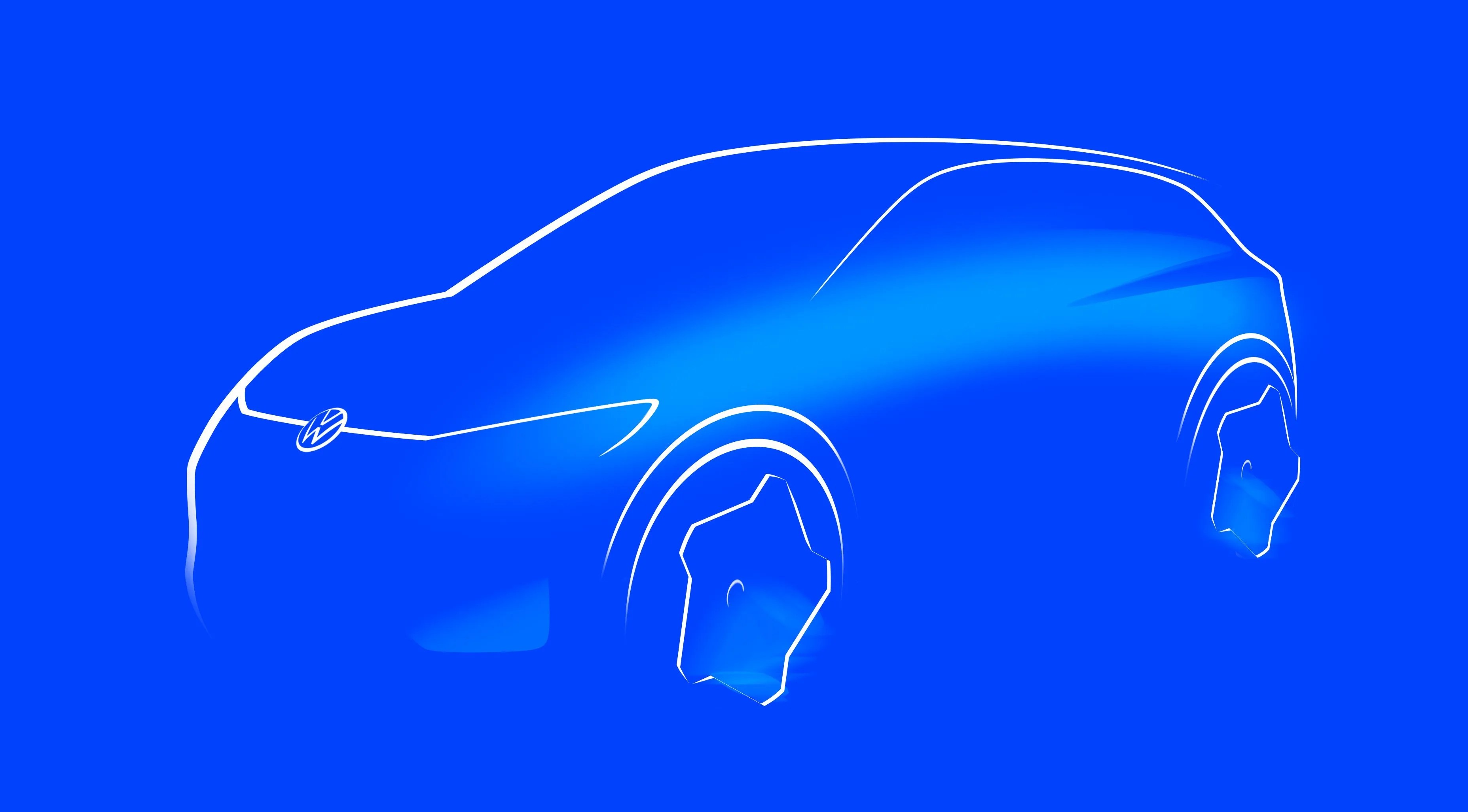 volkswagen teaser silhouette for new electric hatchback