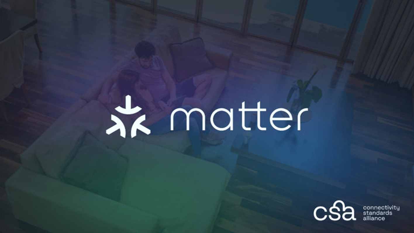 the matter logo placed over top an image of someone sitting in their living room