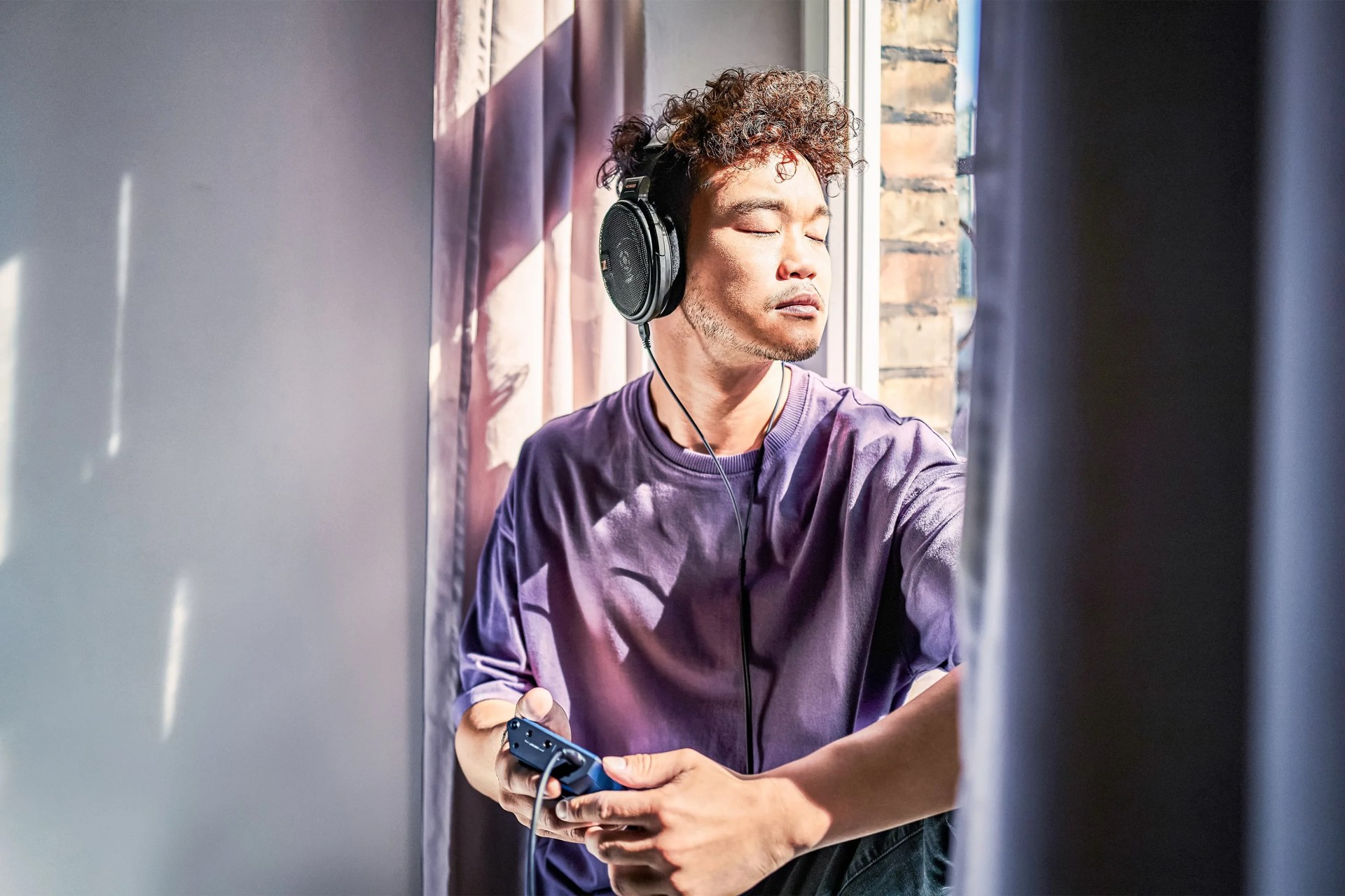 a man wearing headphones