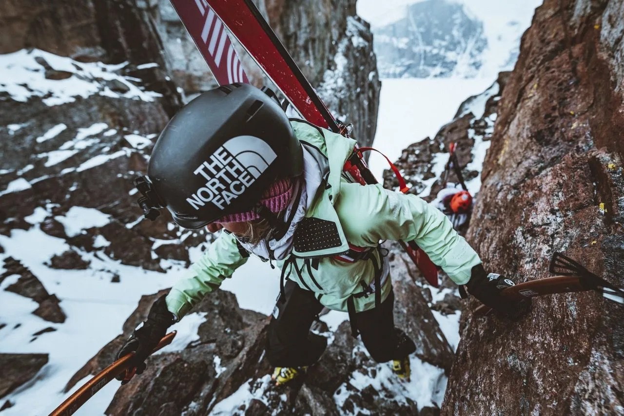 climber in north face gear