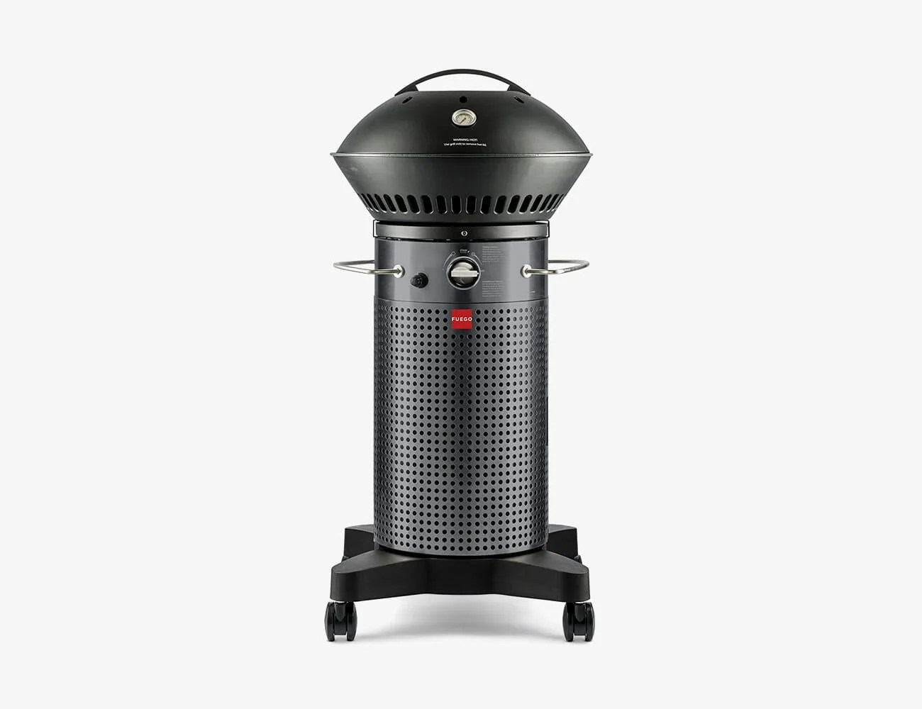 element hinged 2burner propane gas grill in gray