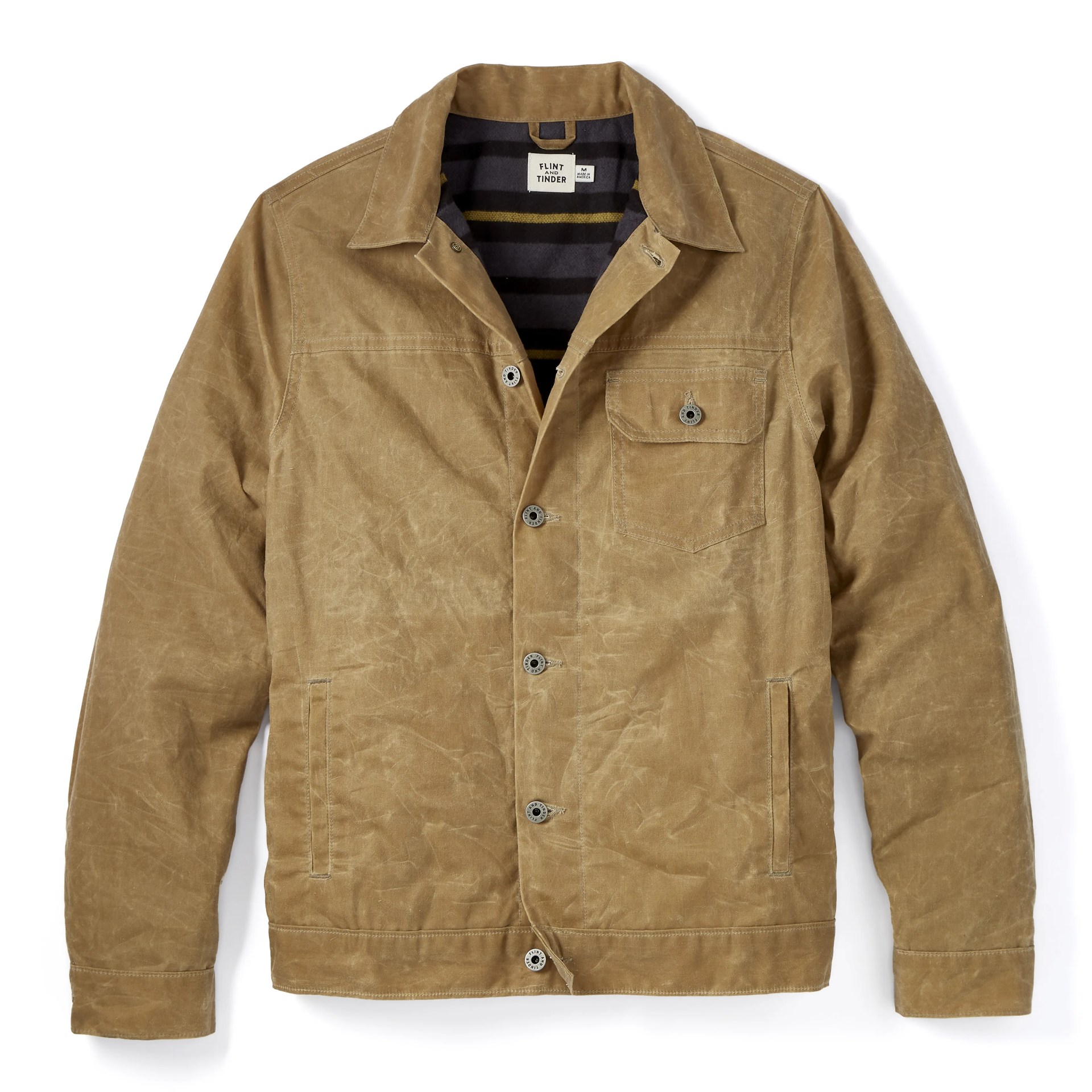 flannel lined waxed trucker jacket