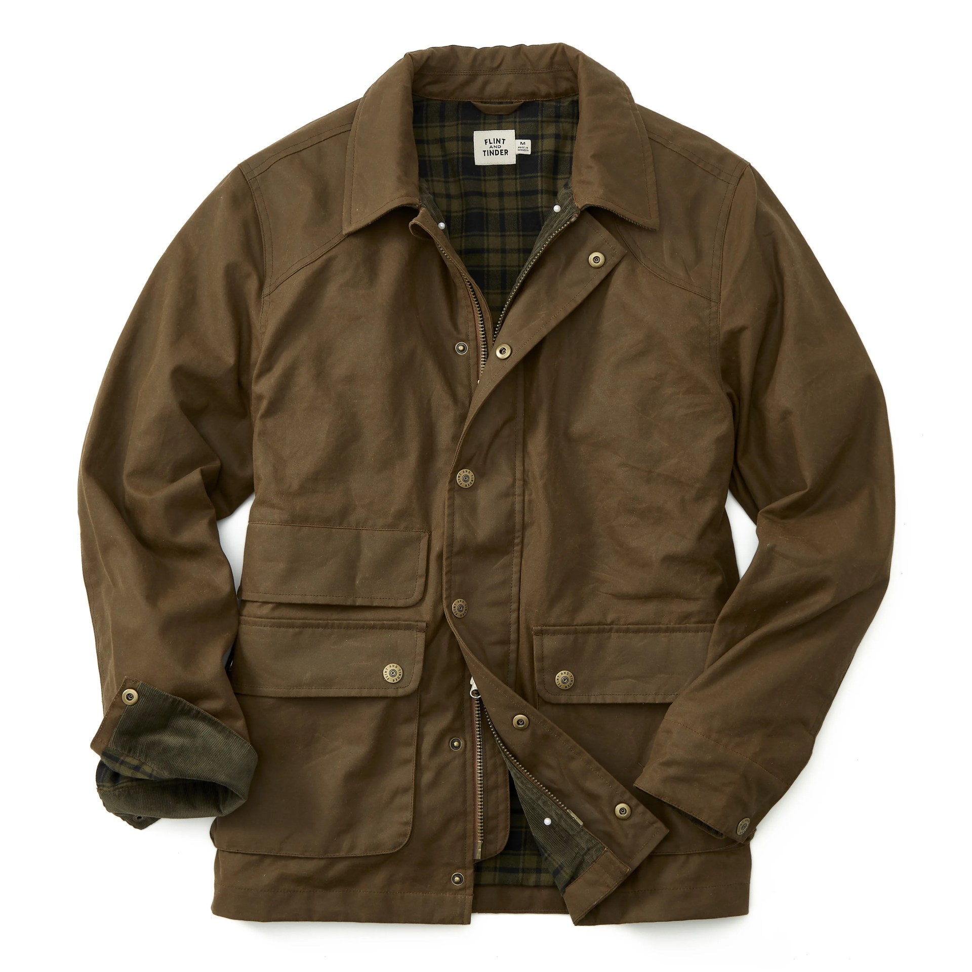 Flannel-Lined Waxed Hudson Jacket