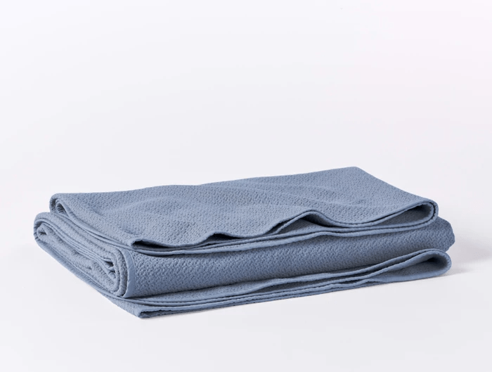 honeycomb throw blanket in french blue