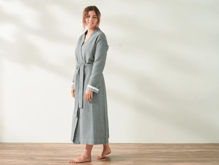 model wearing robe