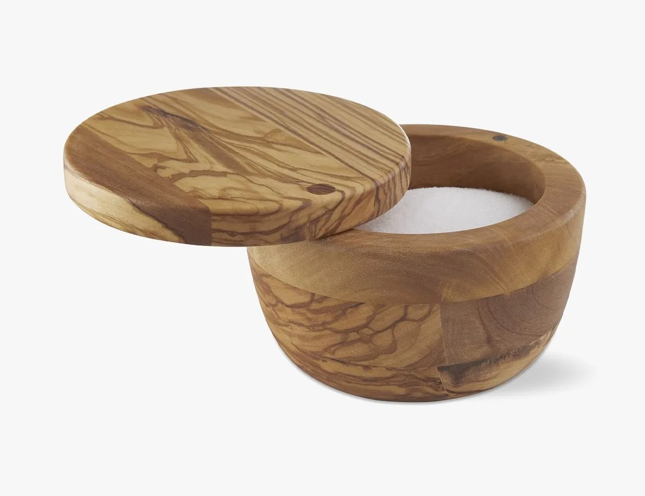 Williams Sonoma Olivewood Salt Keeper