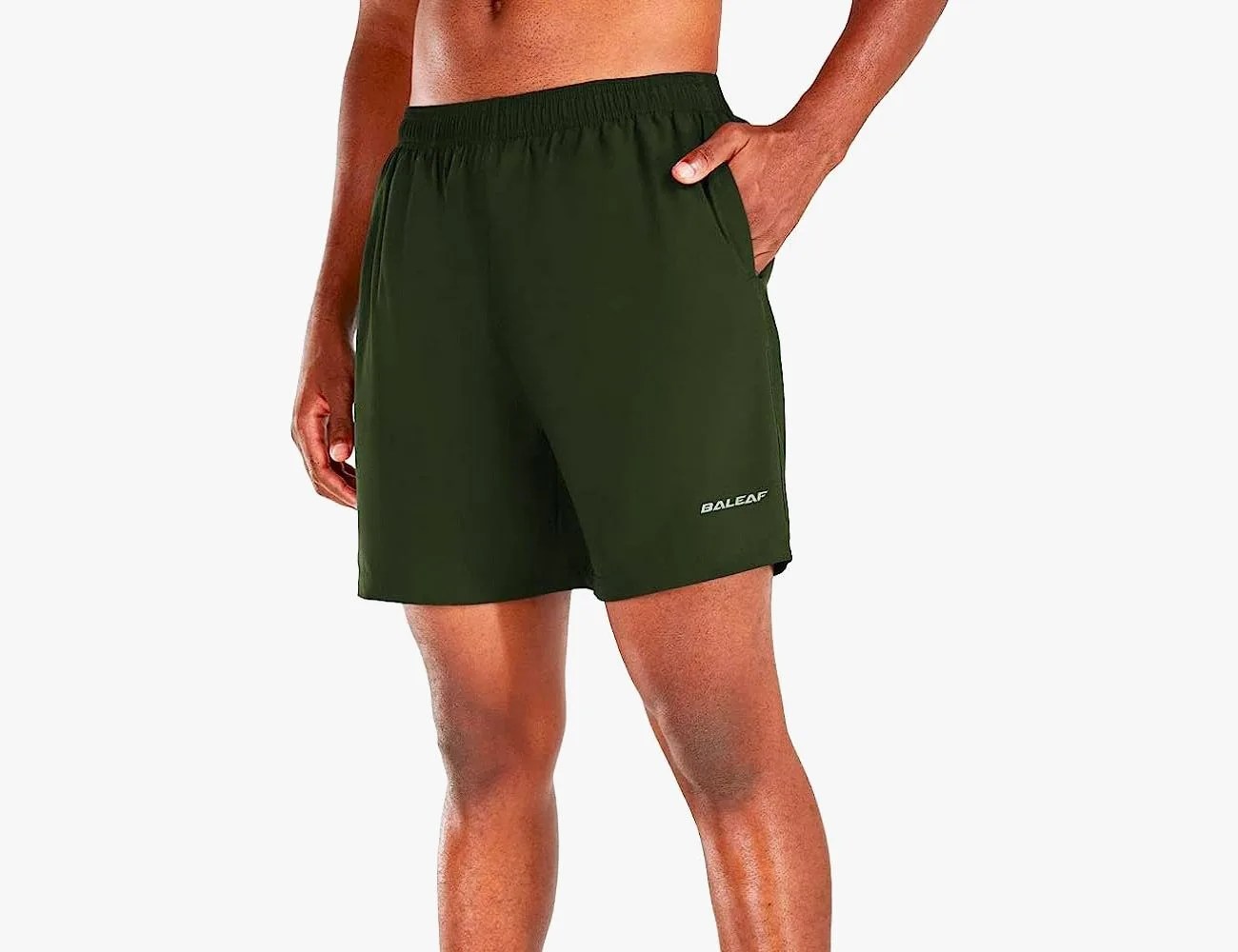 BALEAF Men's 5" Running Athletic Shorts Workout Lightweight Zipper Pocket