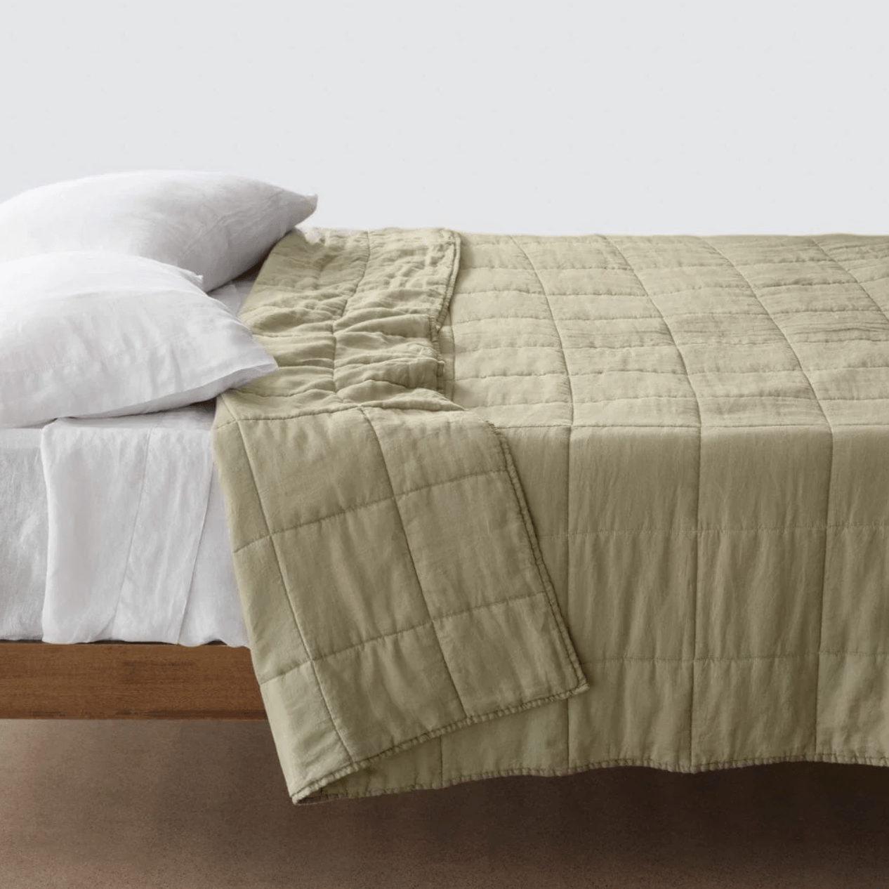 stonewashed linen quilt