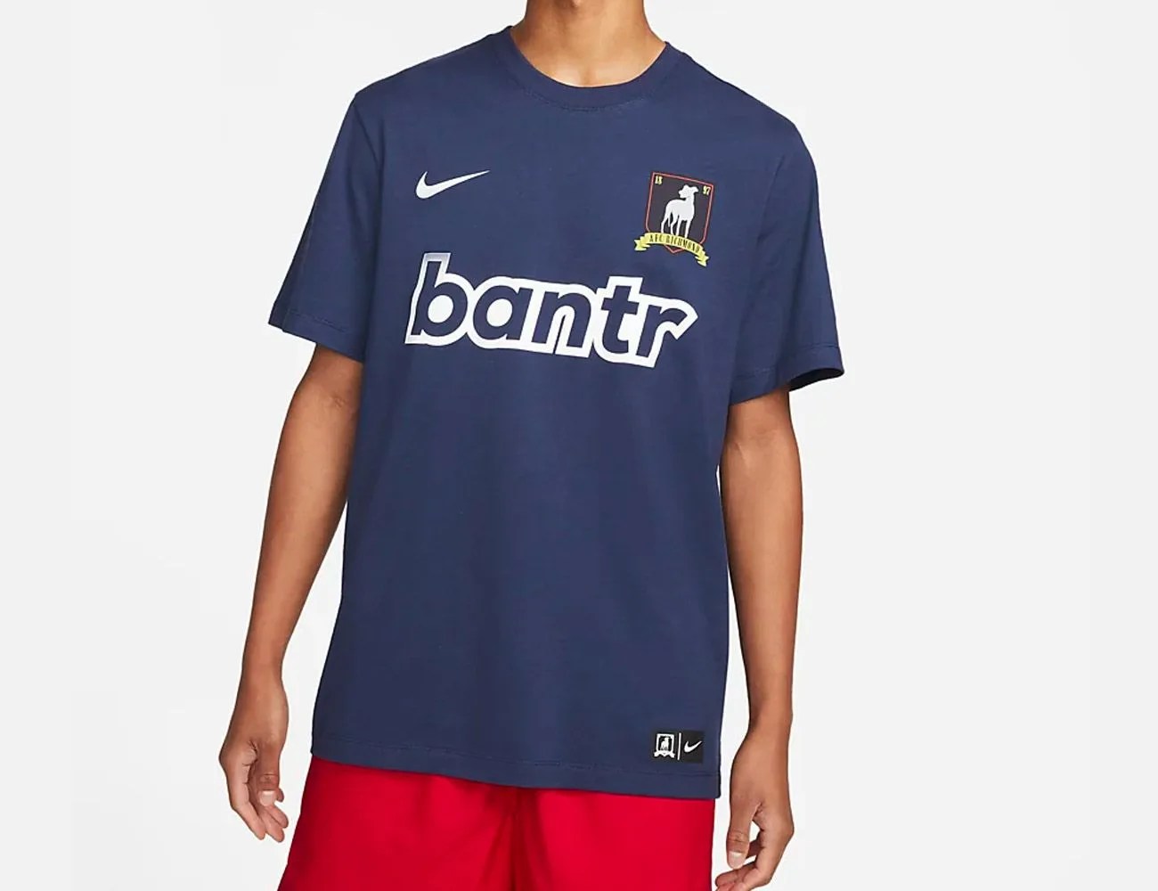 afc richmond nike men's bantr t shirt in blue, size xl fb9975 410