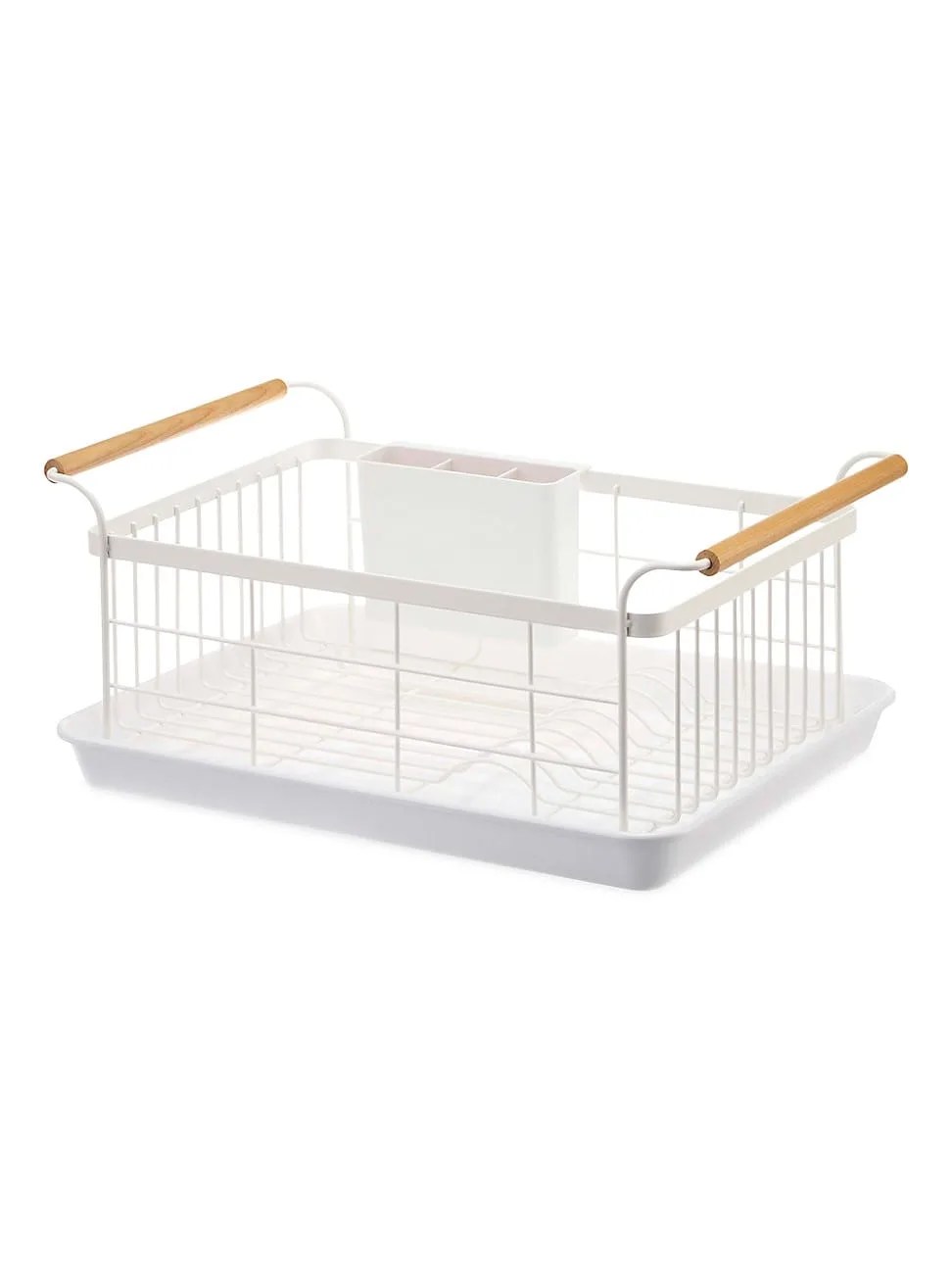 Tosca Steel & Wood Dish Rack - White - White