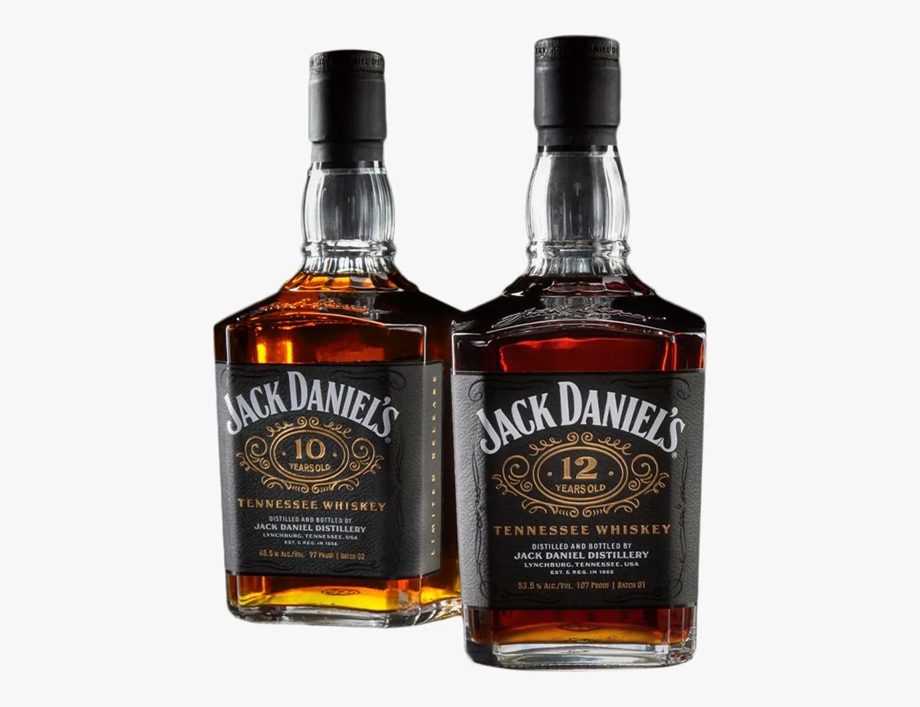 two bottles of jack daniels whiskey