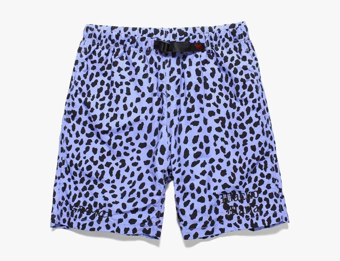 blue and black dot shorts