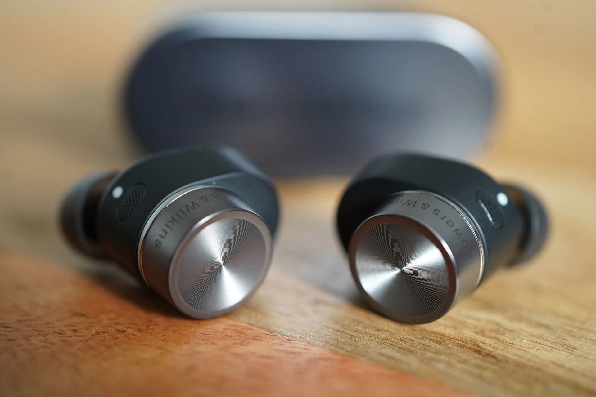 earbuds on a table