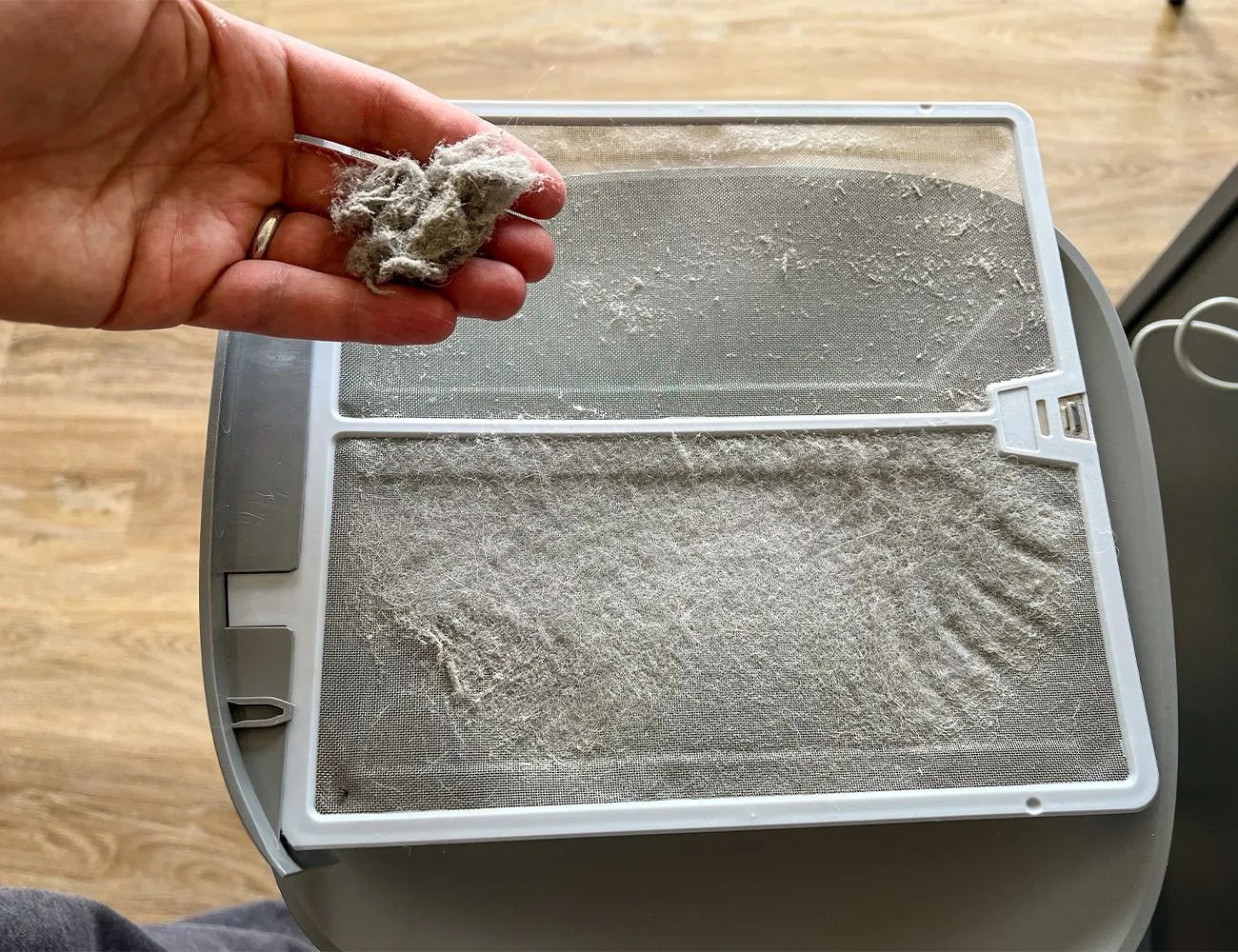 dust from a blueair dustmagnet 5440i air purifier