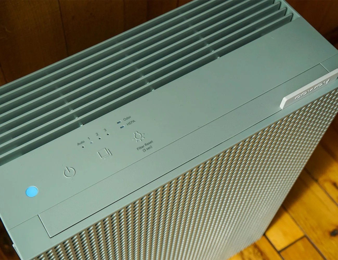top of a coway airmega 150 air purifier