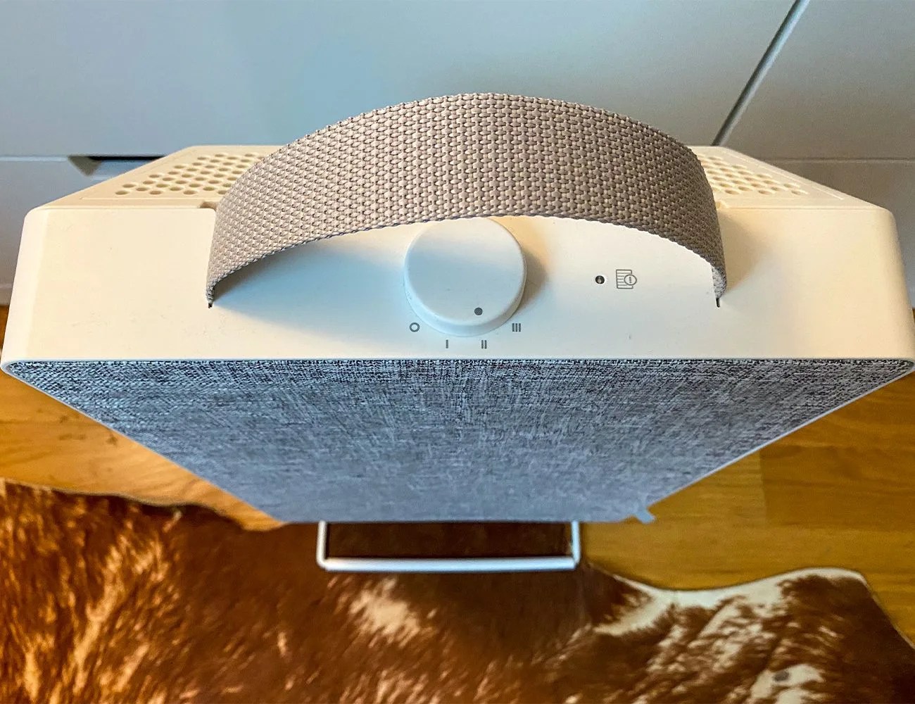 top of an ikea fornuftig air purifier