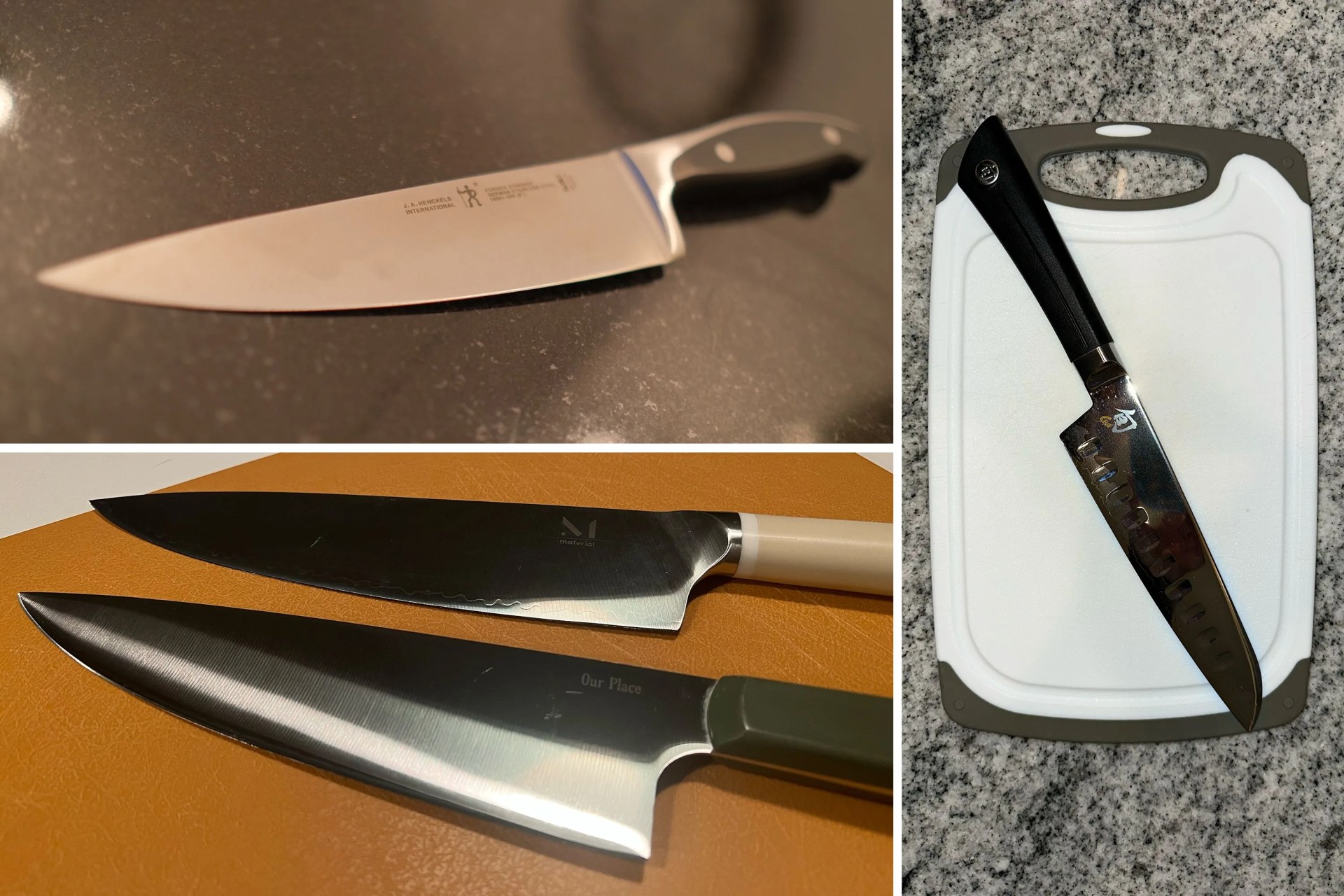 collage of knives
