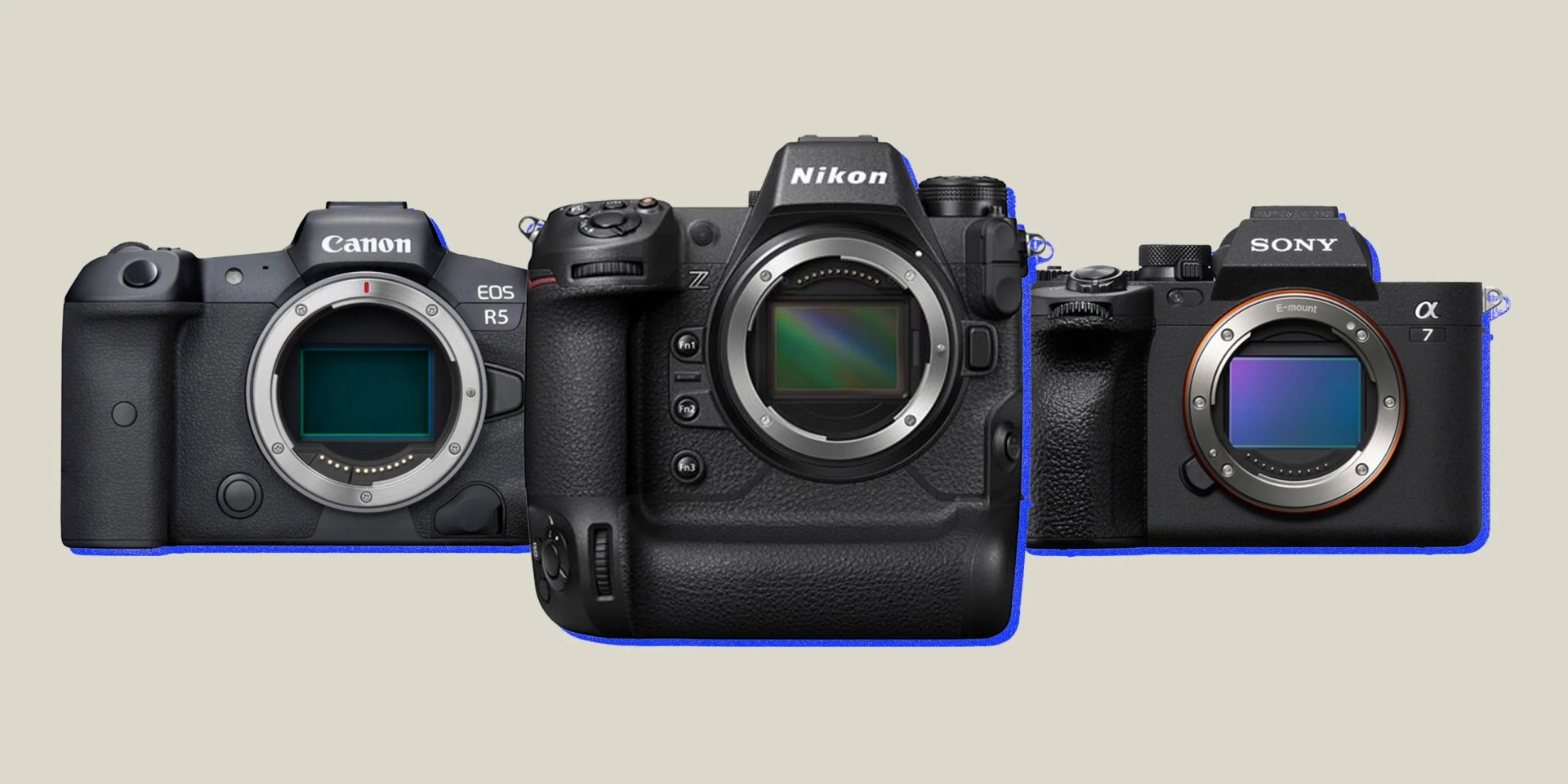 three mirrorless cameras