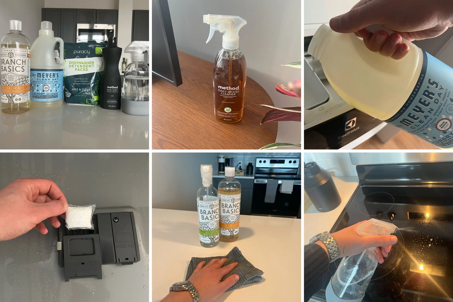collage of cleaning products