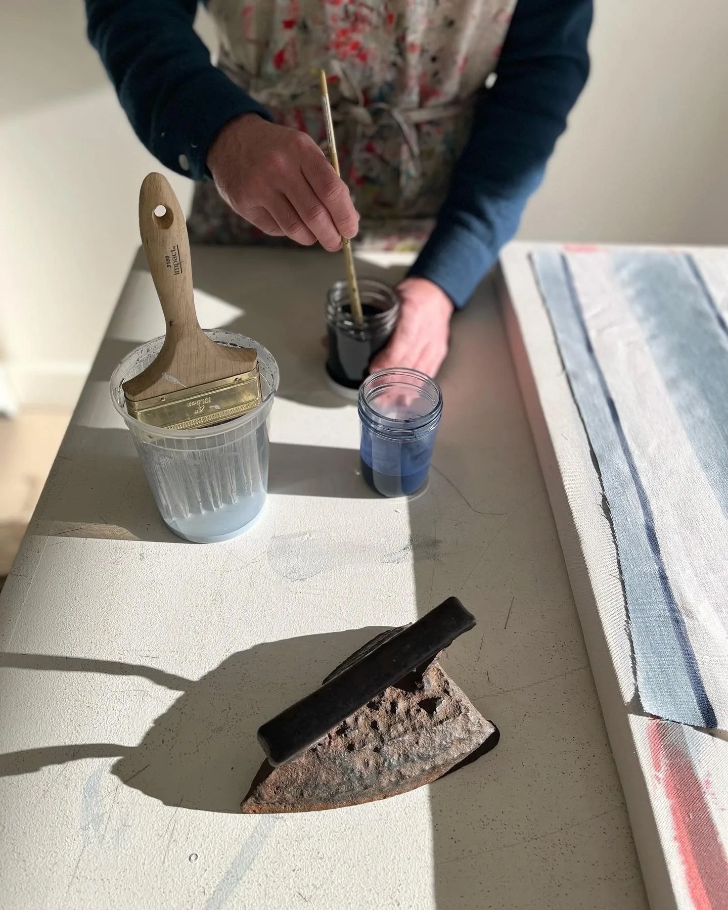 a person painting