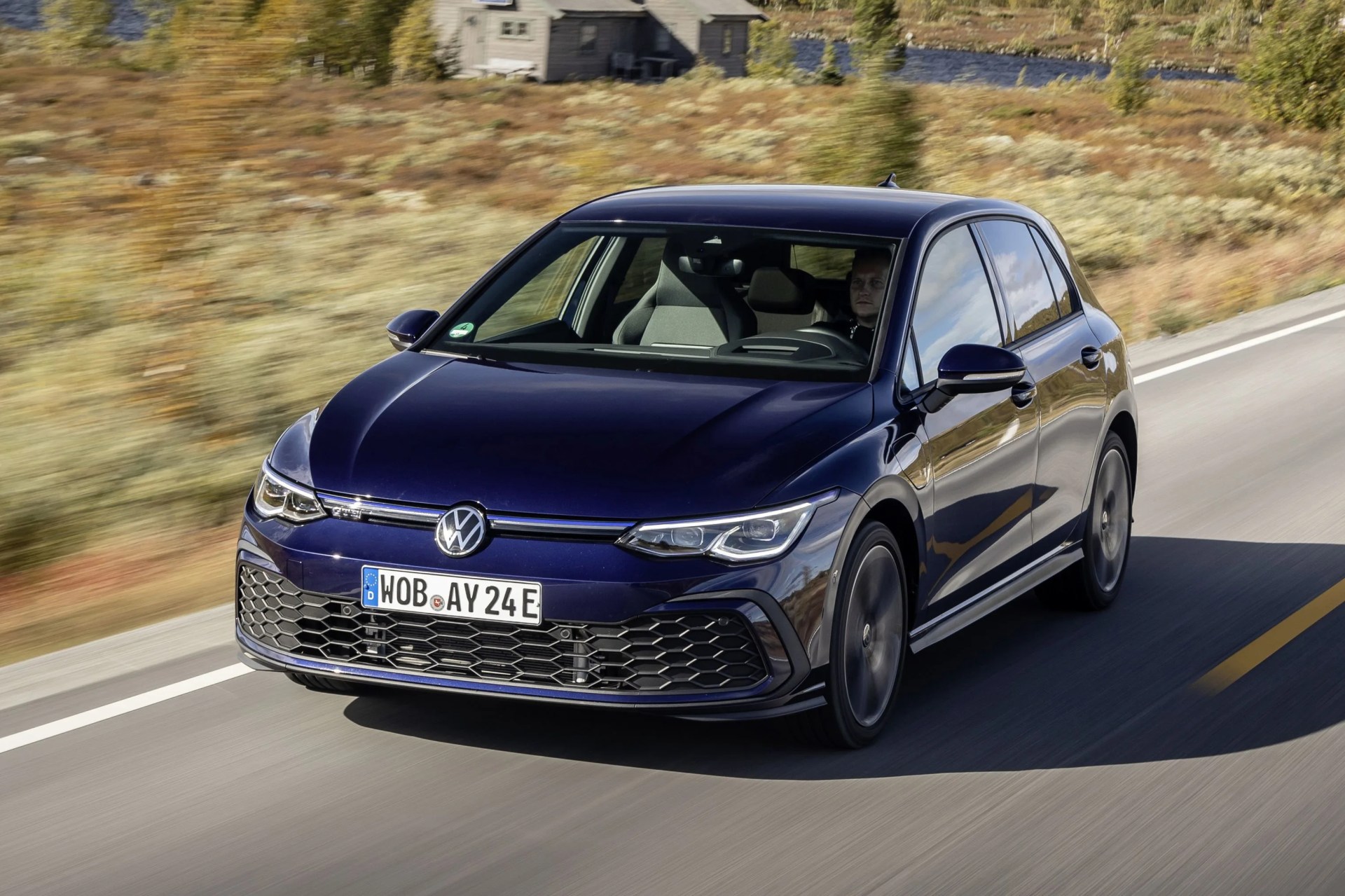 vw golf driving on road