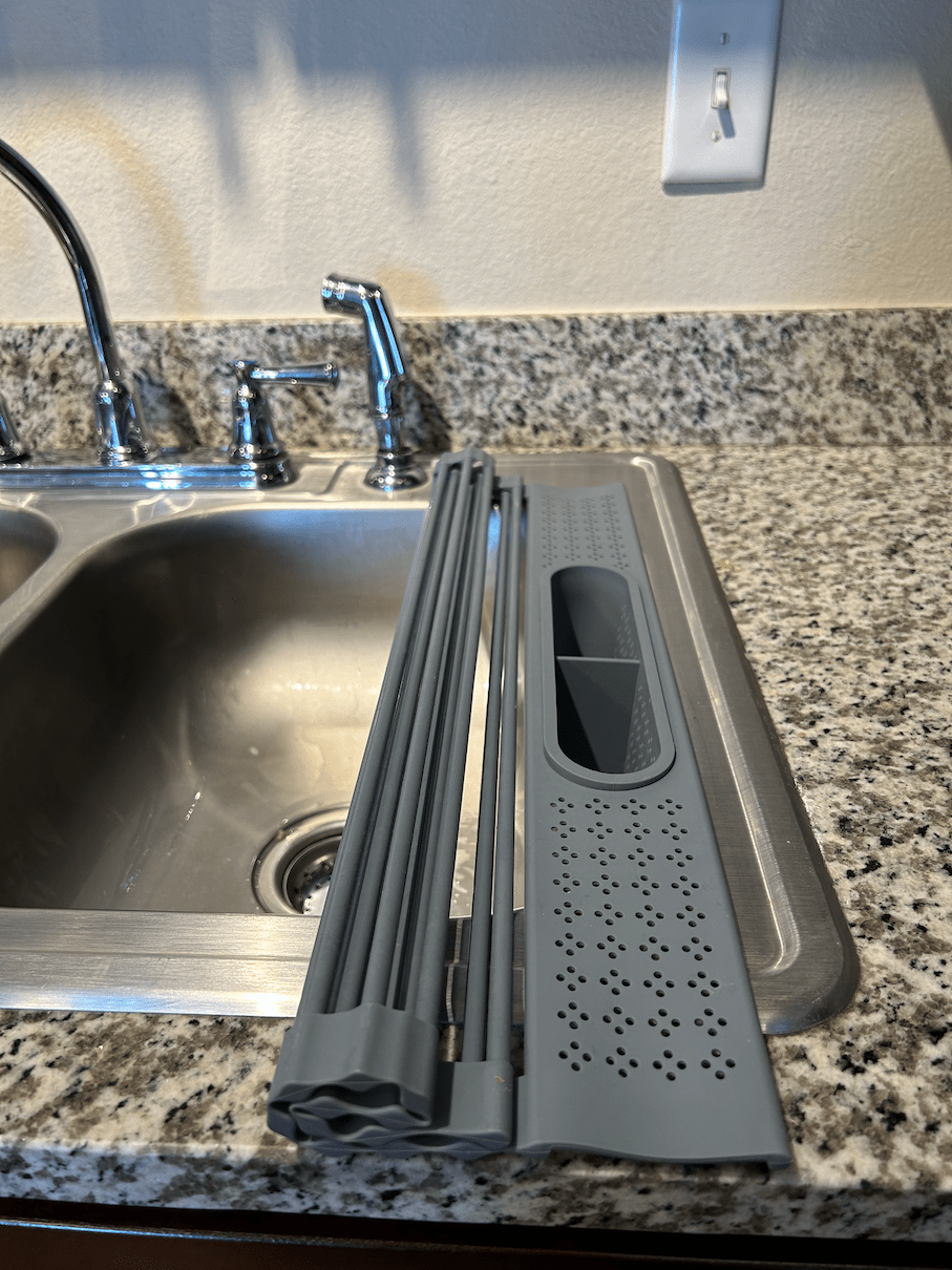 over sink dish rack folded up