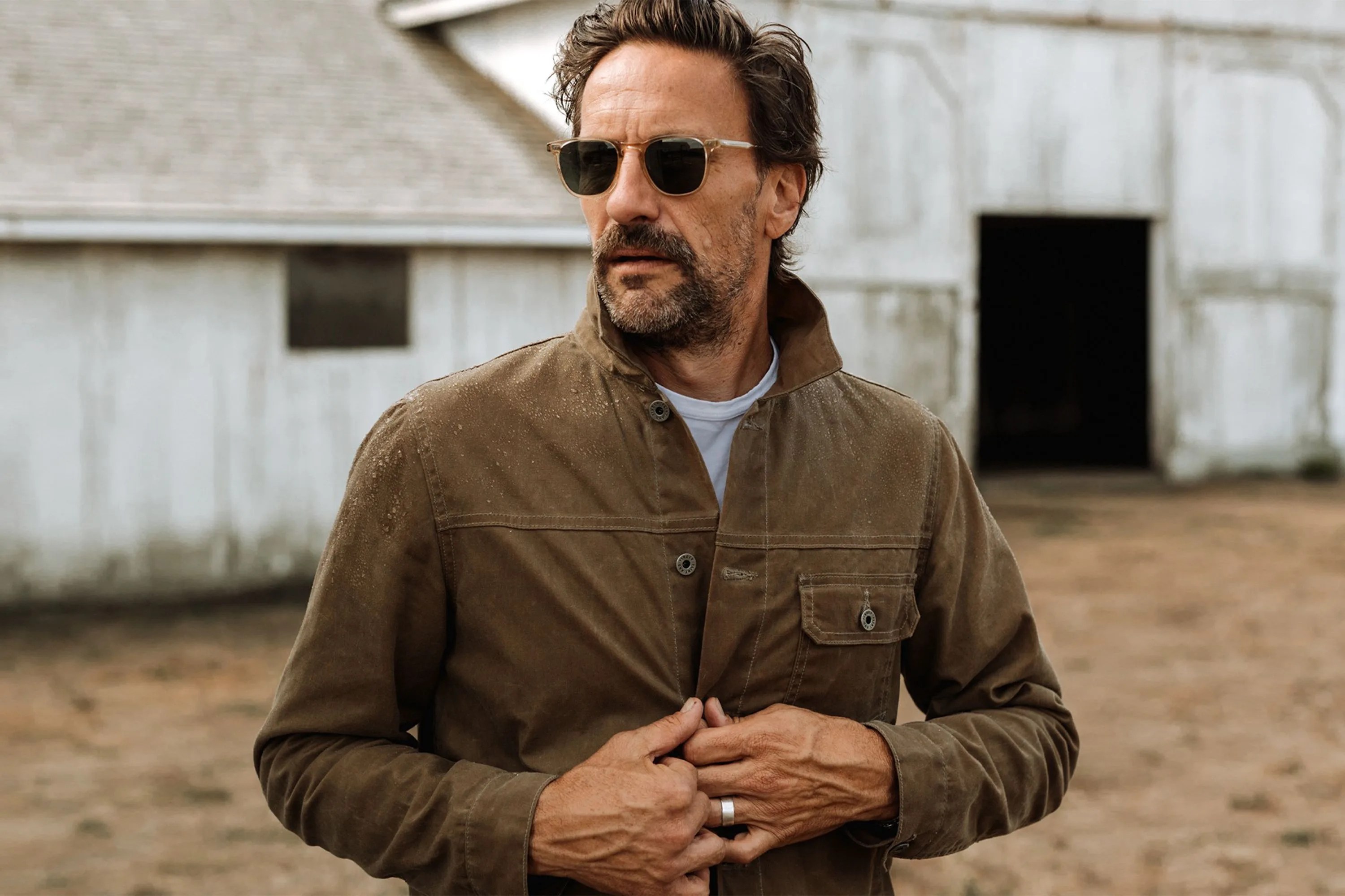 flint and tinder flannel lined waxed trucker jacket