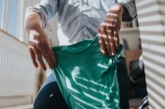 folding laundry