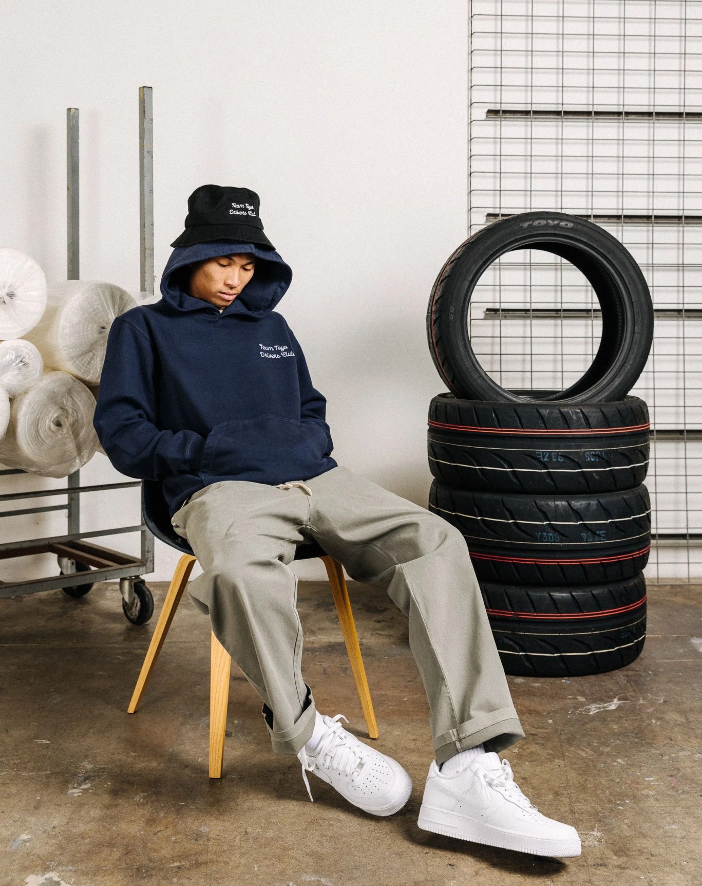 man wearing standard issue x toyo tee