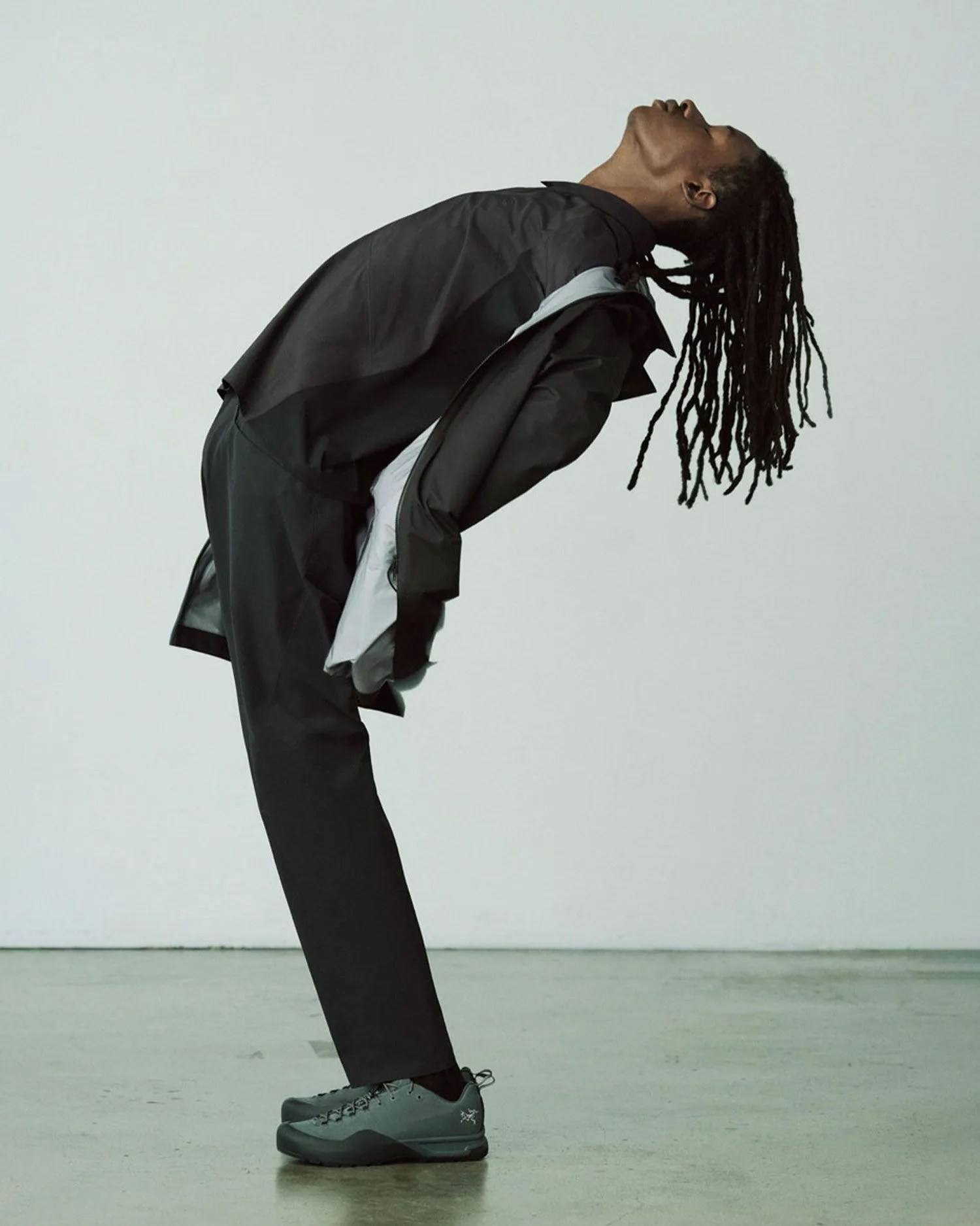 man wearing 2023 spring arcteryx veilance collection
