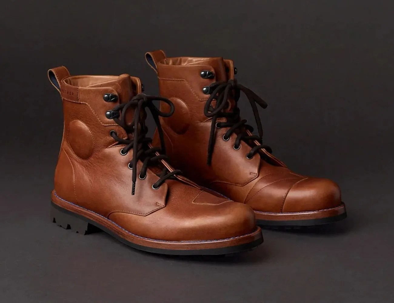 brown aether moto boot
