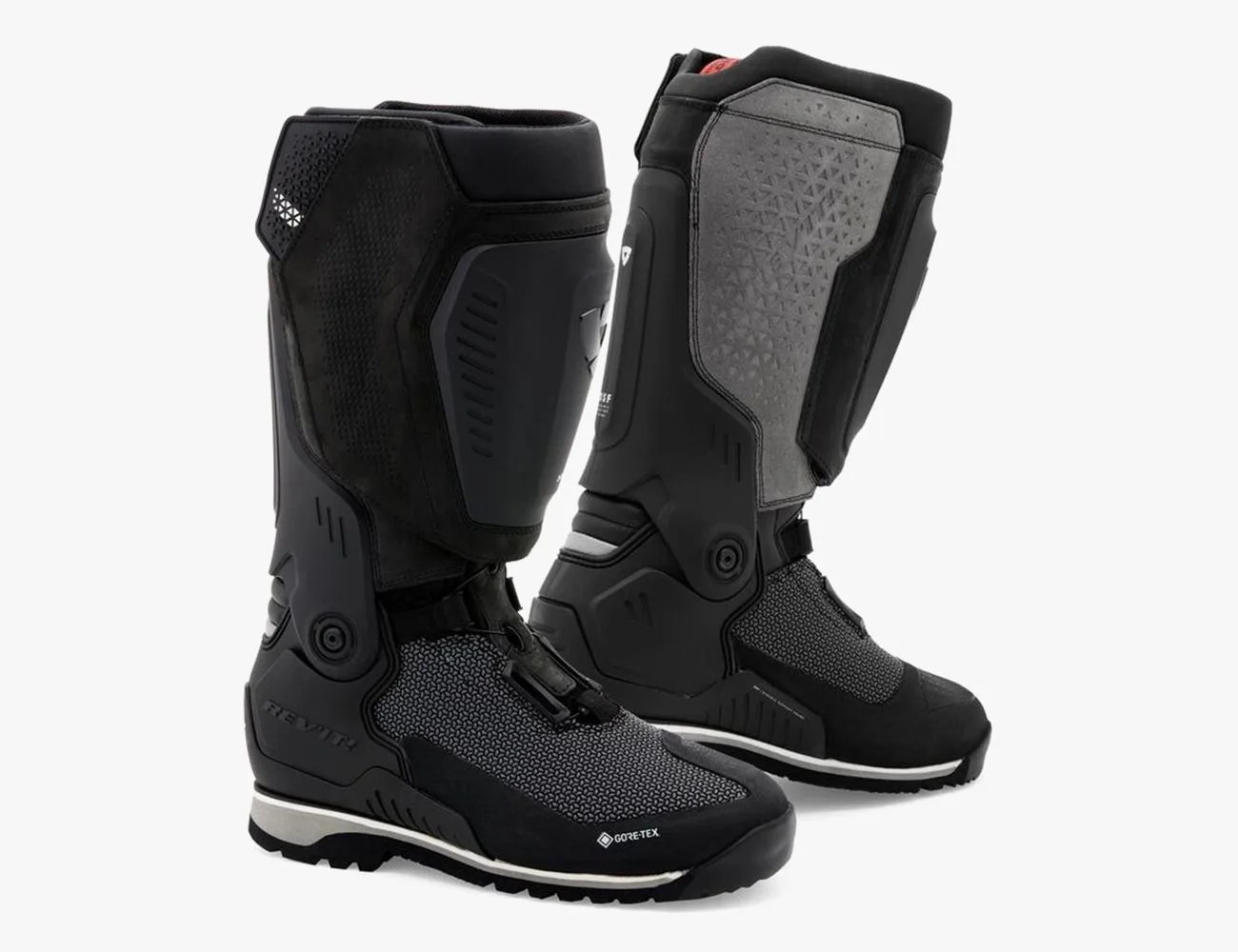 black rev’it expedition gtx motorcycle boots