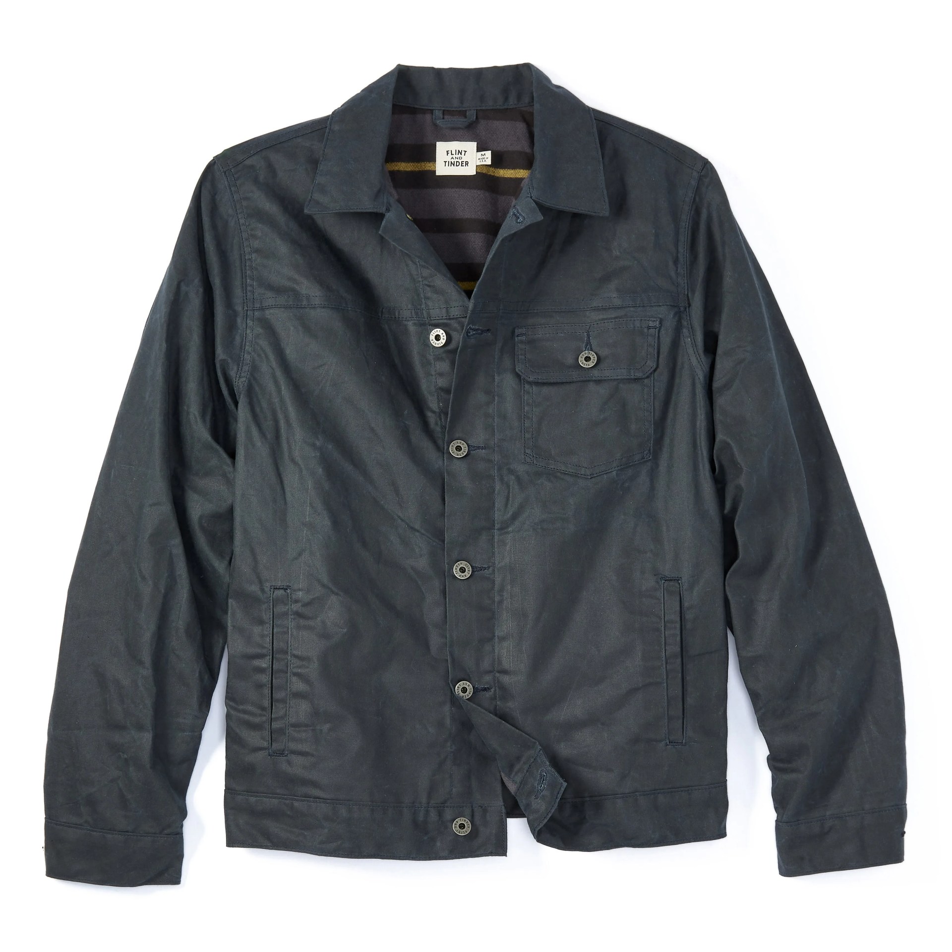Flannel-Lined Waxed Trucker Jacket