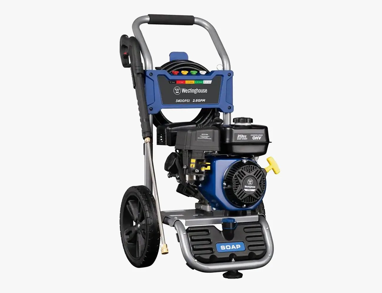 westinghouse wpx max 3400 psi 26 gpm cold water gas pressure washer with soap tank and 5 quick connect tips