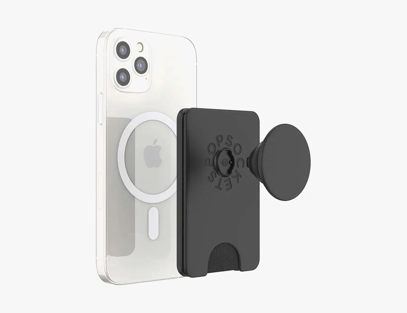phone with a wallet case on the back