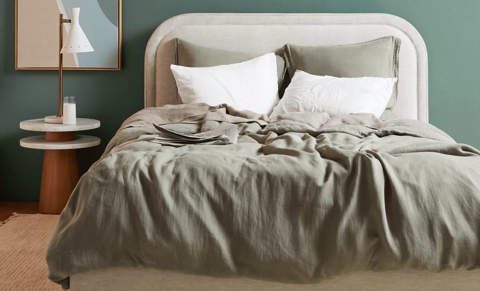 parachute bedding on bed