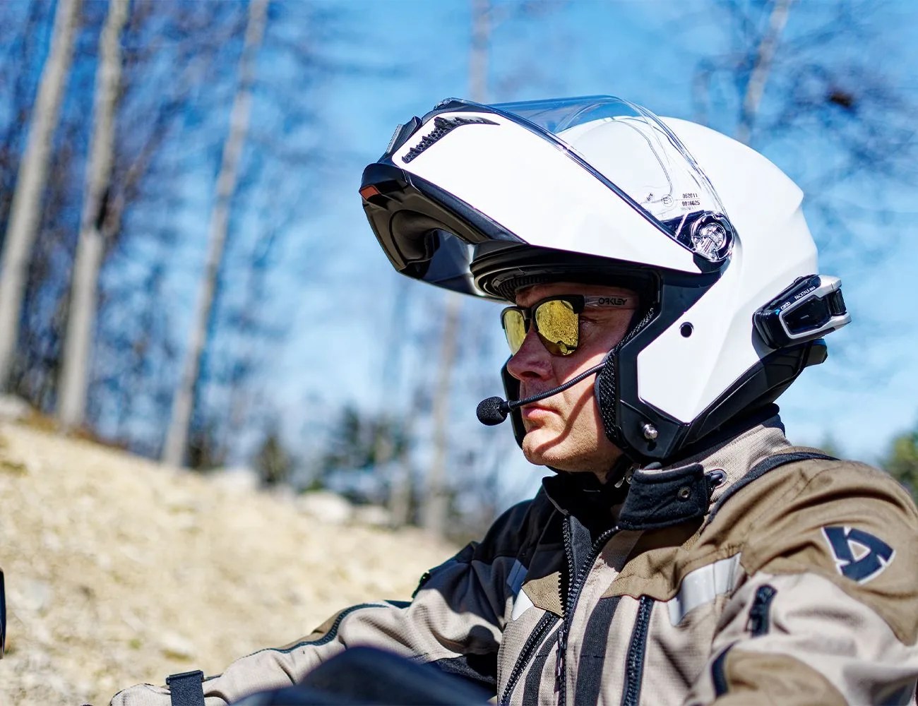 a man wearing a motorcycle helmet