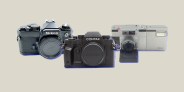 collage of three 35mm cameras