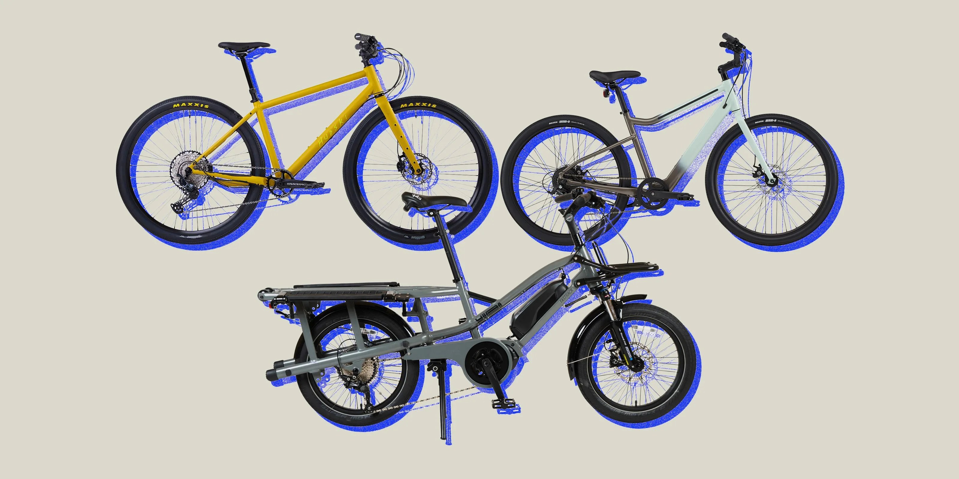 collage of three bikes