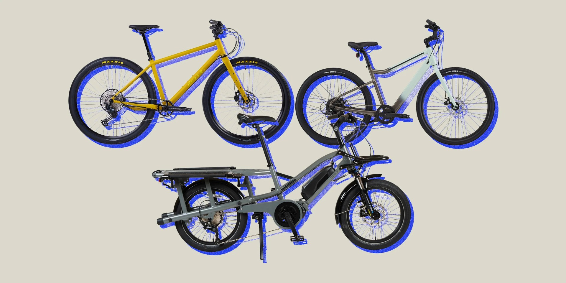 collage of three bikes