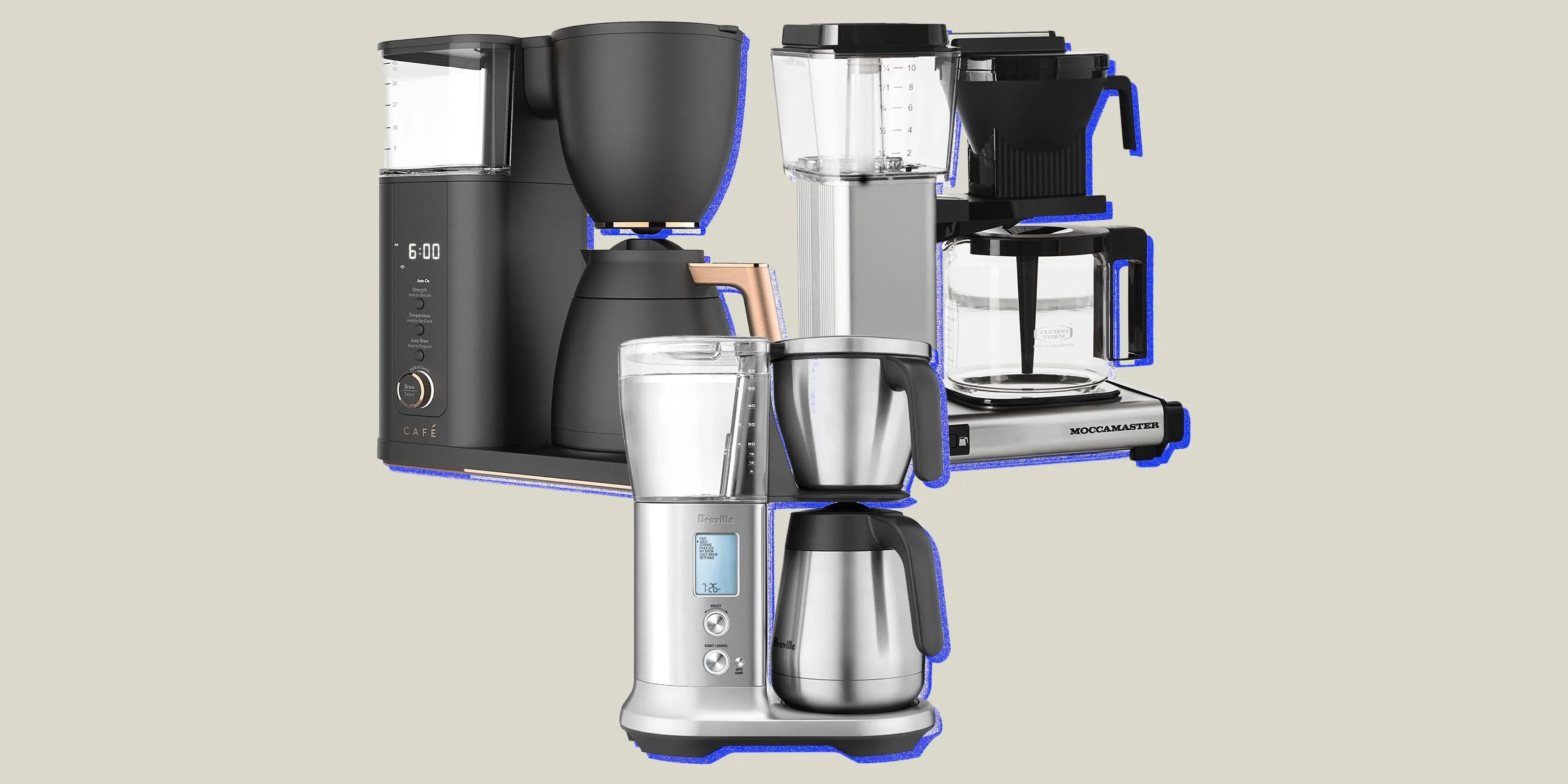 collage of 3 coffee makers