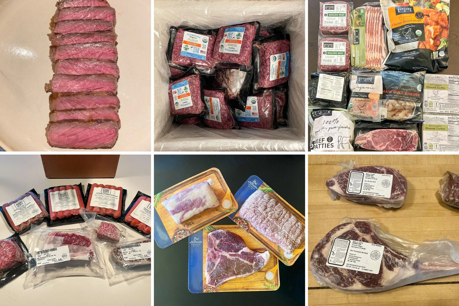 collage of meat delivery boxes