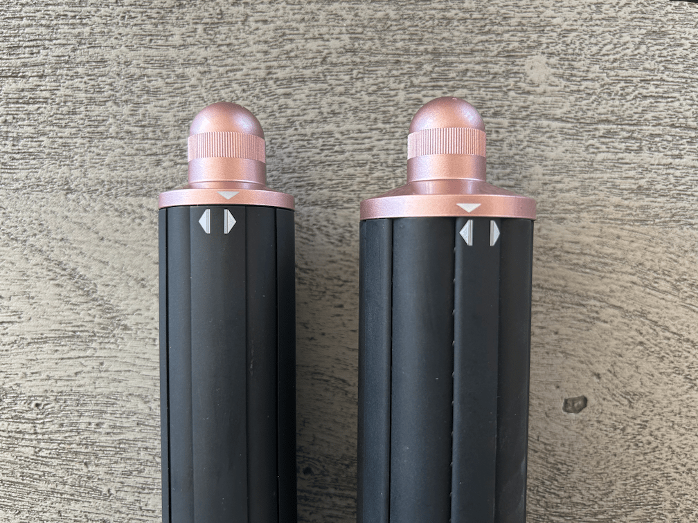 the top of both dyson airwrap barrels