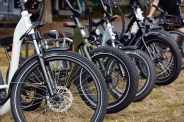 e bikes parked in grass
