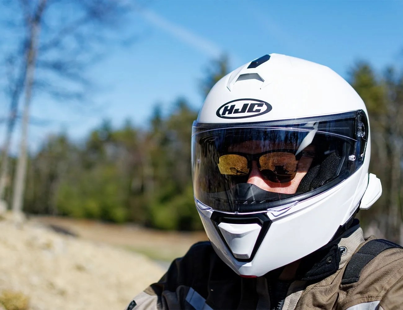 a man wearing a motorcycle helmet